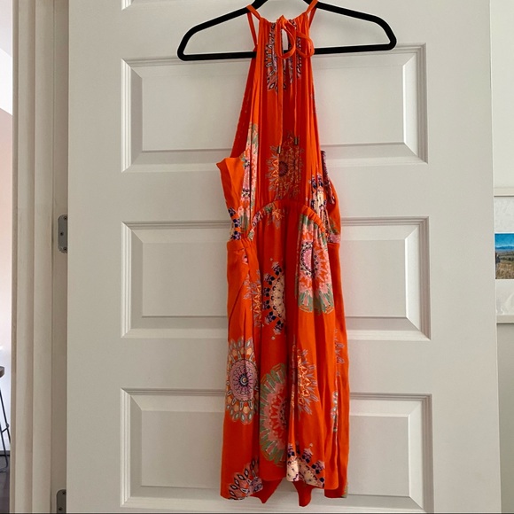 NWT Anthropologie Orange High Neck Dress - Picture 2 of 5